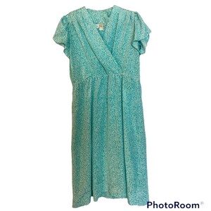Vintage 60’s/70’s Lady Carol Petites of New York Teal Patterned Dress 👗